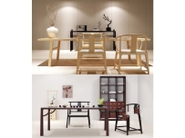 新中式书桌餐桌椅组合
