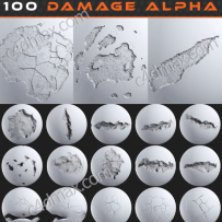 100个墙体裂痕墙面裂缝裂纹贴图Damage Alpha