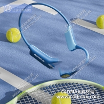 C4DOC+Blender工程-电商产品场景 3C渲染运动耳机挂脖式耳机网球拍