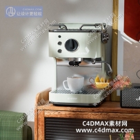 C4DOC+Blender工程-电商产品场景渲染 咖啡机模型小家电渲染