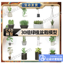 30组C4D盆栽绿植模型
