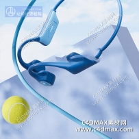 C4DOC+Blender工程-电商产品场景 3C渲染运动耳机挂脖式耳机网球