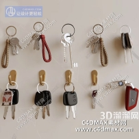 现代 钥匙 钥匙挂件 墙饰挂件 宝马车钥匙 钥匙链3D模型